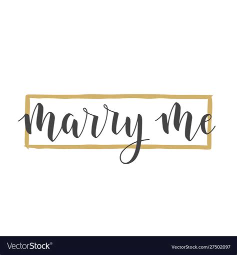 Handwritten Lettering Marry Me Royalty Free Vector Image