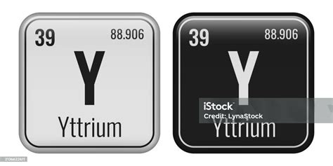 Yttrium Symbol Chemical Element Of The Periodic Table Vector Illustration Isolated On White