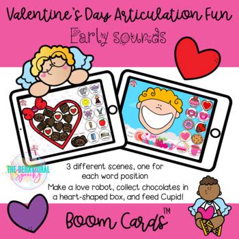 Valentine S Day Articulation Boom Cards Bundle Early Late Sounds