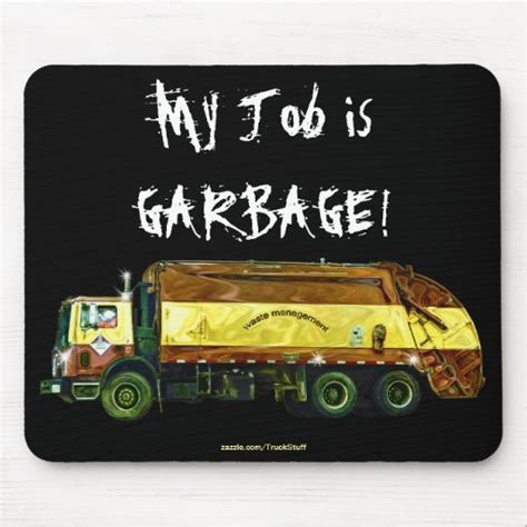 WASTE DISPOSAL GARBAGE TRUCK Funny Art Mousepad | Zazzle