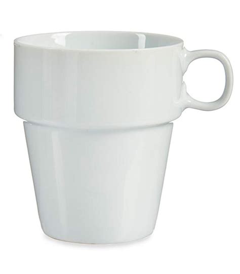 Set De Tasses En Porcelaine Blanche Empilables Avec Support M Tal