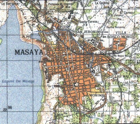 Masaya Topographic Map, Masaya, Nicaragua