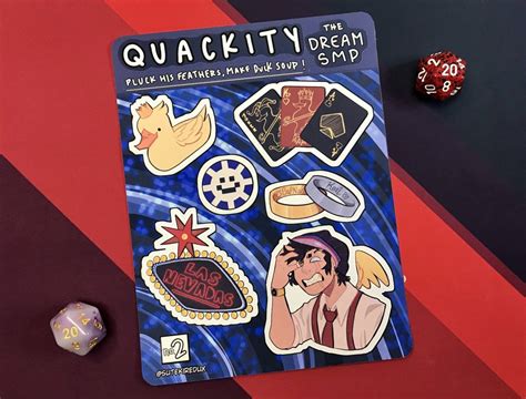 Quackity Sticker Sheet Dream Smp Dsmp Alex Quackity Etsy