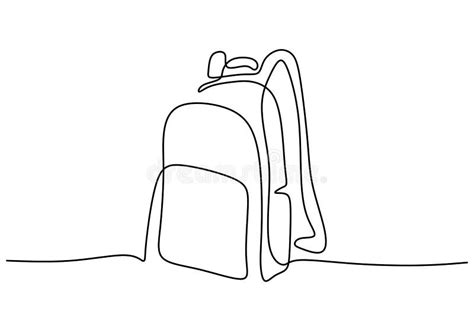 Continuous Line Drawing Backpack Stock Illustrations Continuous