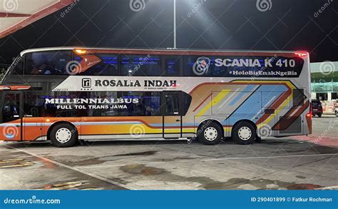 ROSIN (Rosalia Indah) Double Decker Bus Fleet at Night Editorial Stock Image - Image of rosin ...