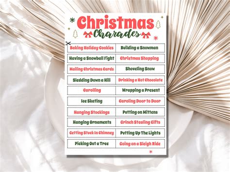 Christmas Charades Game Printable, Printable Christmas Game, Christmas ...