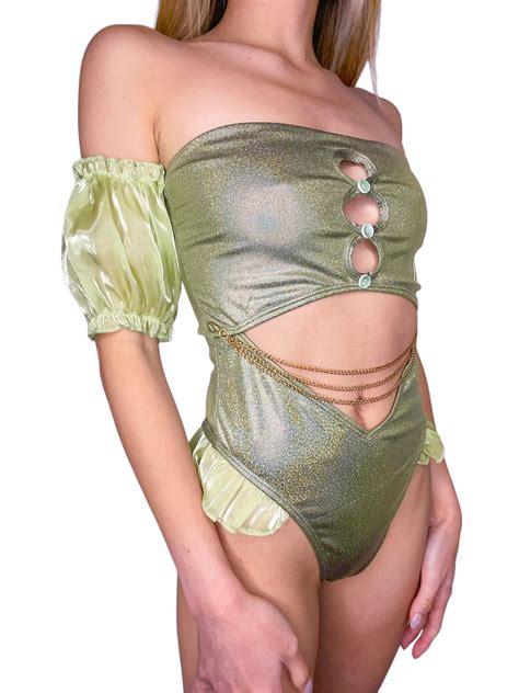 Green Strapless Bodysuit