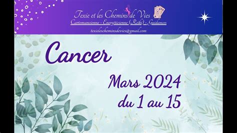 Cancer du 1 au 15 mars 2024 Guidance générale et relationnelle YouTube