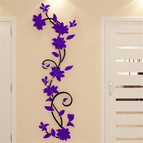 Wall Stickers 3d Romantic Rose Flower Wall Sticker Removable Decal Room