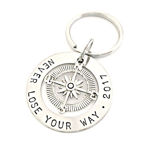 Never Lose Your Way Compass Key Chain Graduation T For Etsy