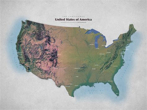 Verygoodmaps On Twitter Exaggerated Retro Style Topographic Map Of Contiguous Usa Moiré