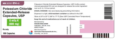 Dailymed Potassium Chloride Capsule Extended Release