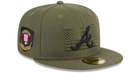 Ktz Atlanta Braves Mlb Armed Forces Day Fifty Fitted Cap In Green For