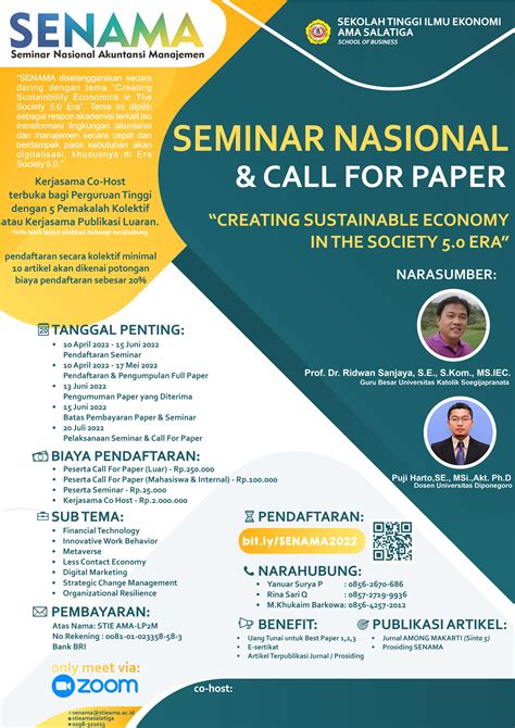 Seminar Akuntansi Dan Manajemen Senama Call For Paper Sekolah Tinggi