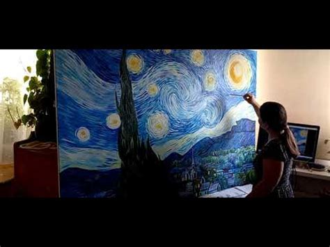 Jak namalować obraz Gwieździsta noc Vincent van Gogh 180x120cm YouTube