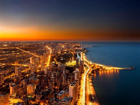 Chicago Skyline At Night HD desktop wallpaper : Widescreen : High ...