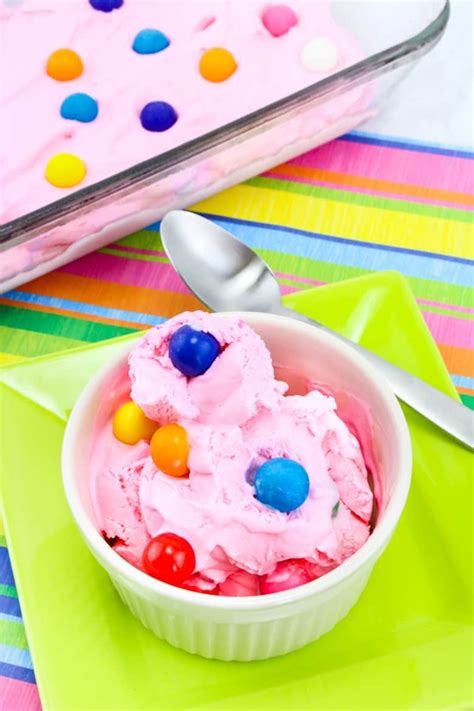 No Churn Bubble Gum Ice Cream Recipe