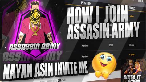 HOW TO JOIN ASSASIN ARMY NAYAN ASIN INVITE ME SIMBA YT OFFICIAL