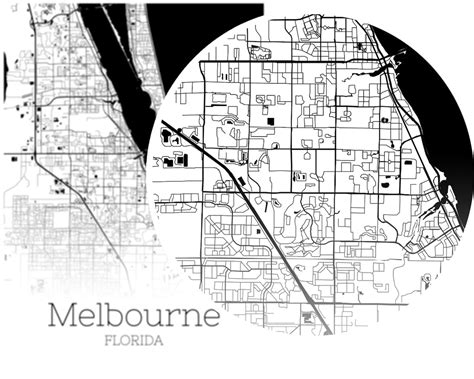 Melbourne Map INSTANT DOWNLOAD Melbourne Florida City Map | Etsy