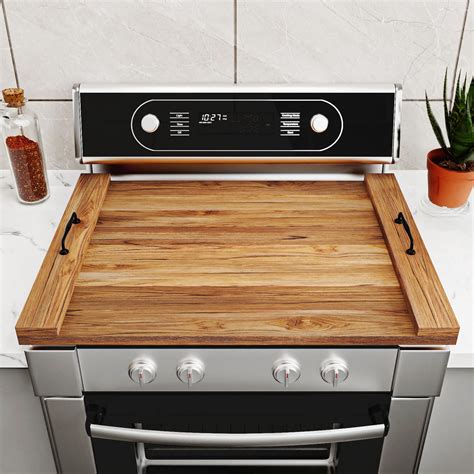 Nyctine Wood Noodle Board Stove Cover With Handles Acacia Wooden