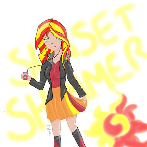 Sunset Shimmer Human Version By Icyfire888 On Deviantart