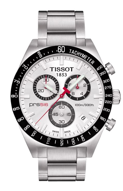 60 Off Tissot PRS 516 Men S Quartz Chronograph Silver Dial Watch With