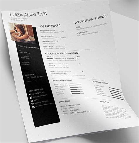 Free Minimal Clean Resume Cv Template Psd Titanui