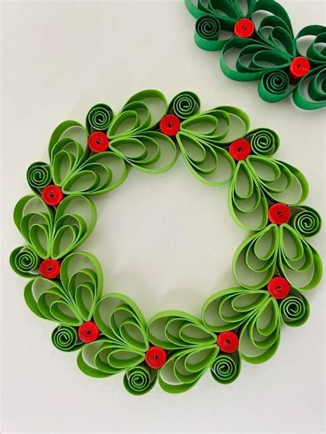 Christmas Wreath Quilled Christmas Wreath Paper Ornament Quilling