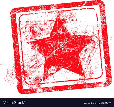 Star Red Grunge Rubber Stamp Royalty Free Vector Image