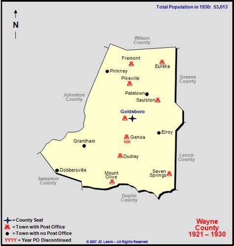 Wayne County, NC - 1921 to 1930