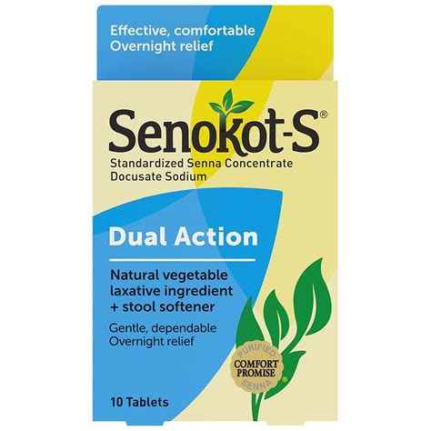 Senokot S Natural Vegetable Laxative Plus Stool Softener Tablets