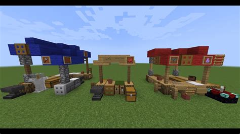 Minecraft Timelapse 3 Different Market Stands Youtube