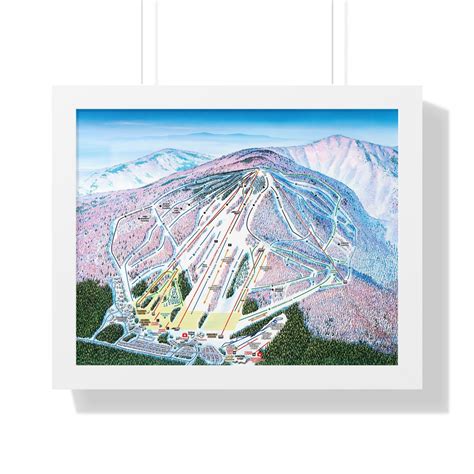 Cranmore New Hampshire Trail Map Ski Resort Home Decor Framed Poster - Etsy