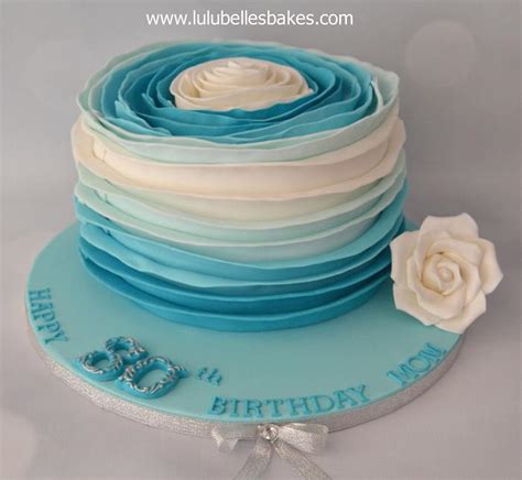 Turquoise Ruffle Cake Decorated Cake By Lulubelle S CakesDecor