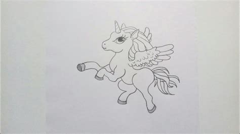 Easy Unicorn Drawing How To Draw A Flying Unicorn Step By Step