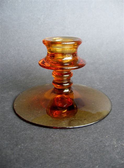 Amber Glass Candle Holder By Shayrose On Etsy