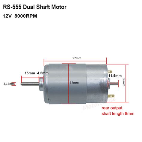 Rs 555 550 Dual Double 317mm Shaft Micro 36mm Electric Motor Dc 6v~12v 8000rpm Ebay