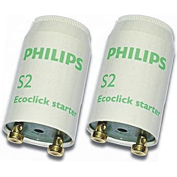 Pack of 2 Philips S2 Starter for Fluorescent Tubes Lamps - S2 4-22W SER ...