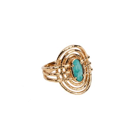 Achat Bague Ana Cha Bella En Plaqu Or Et Amazonite