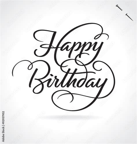 HAPPY BIRTHDAY hand lettering -- original handmade calligraphy (vector ...