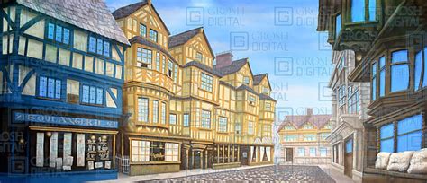 European Street 2 Projected Backdrops Grosh Digital Painted