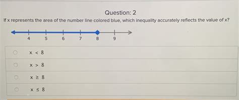 Solved Question 2 If X Represents The Area Of The Number Line Colored