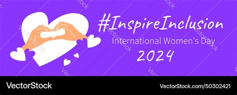 Inspire Inclusion International Womens Day Banner Vector Image