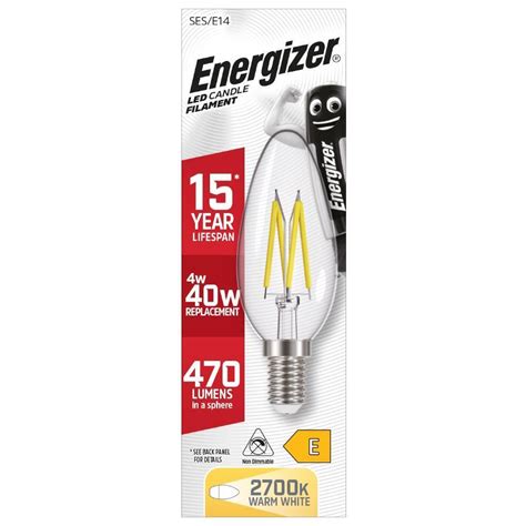 Energizer Led Bulb Filament Candle E14 Ses B22 Bc 24w And 4w Warm