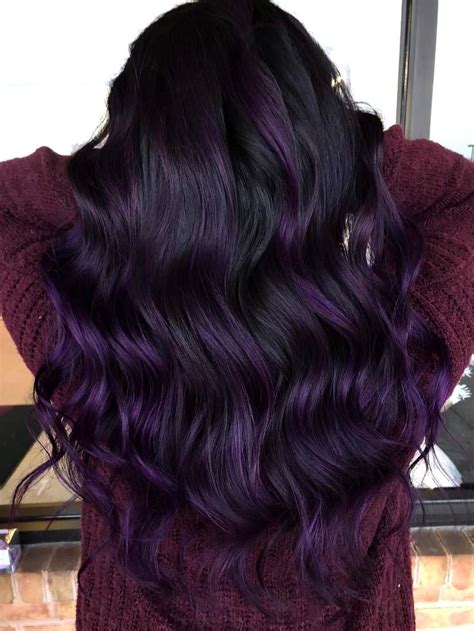 Dark Hair With Purple Black Hair Purple Highlights Violet Black Hair