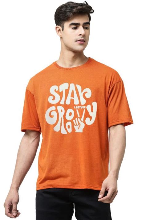 Leotude Oversized Cottonblend Half Sleeve T Shirt For Men S Jiomart