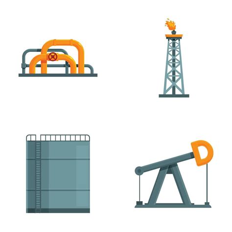 Oil And Gas Industry Icons Set 47053052 Vector Art At Vecteezy