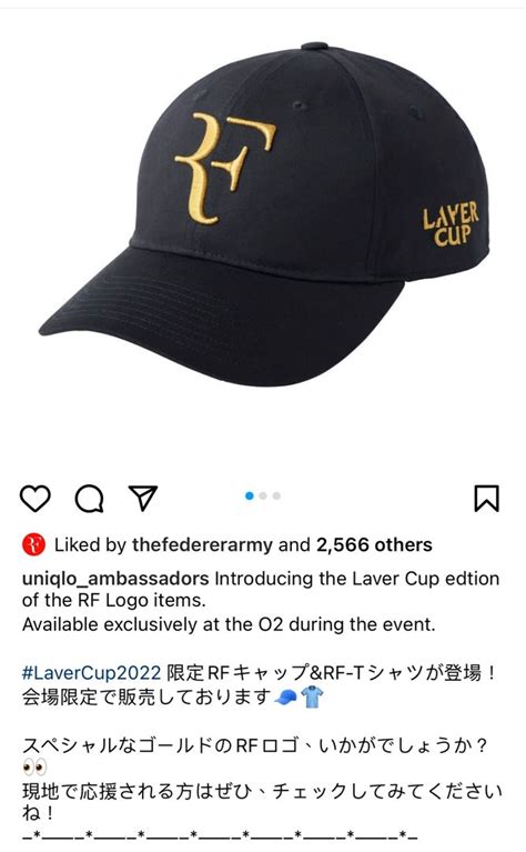 Uniqlo Roger Federer Laver Cup 2022 Hat Nellsparo