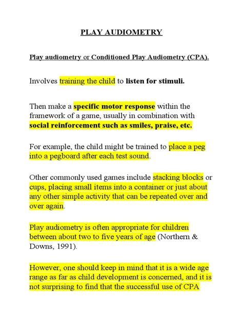 Play Audiometry Pdf Headphones Cognitive Science