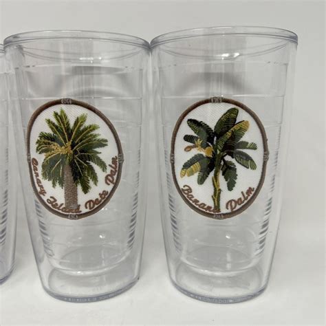 Tervis Dining Lot 4 Tervis Tumbler 6 Oz Canaray Date Coconut Palm Fl Palm Banana Palm Patch